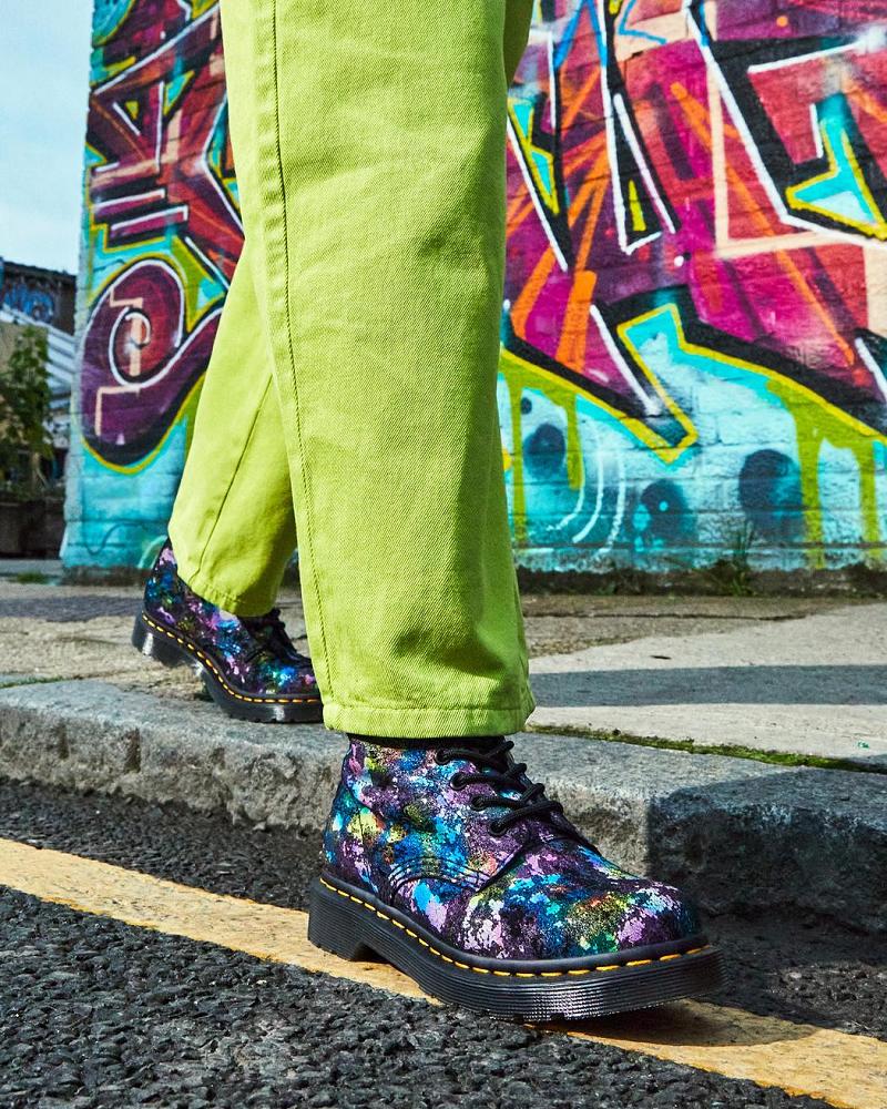 Dr Martens 1460 Pascal Confetti Semsket Skinn Snørestøvletter Dame Svarte | Norge 593KOR
